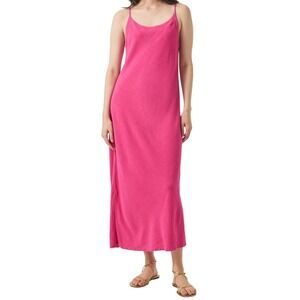 NWT Splendid Breeze Maxi Dress Lilac‎ Rose Pink Linen Blend Back Tie Size L